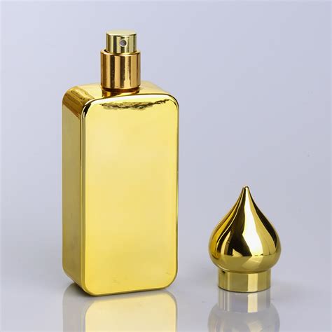 50ml Uv Gold Color Glass Spray Arabian Perfume Bottle High Quality Arabian Perfume Bottle