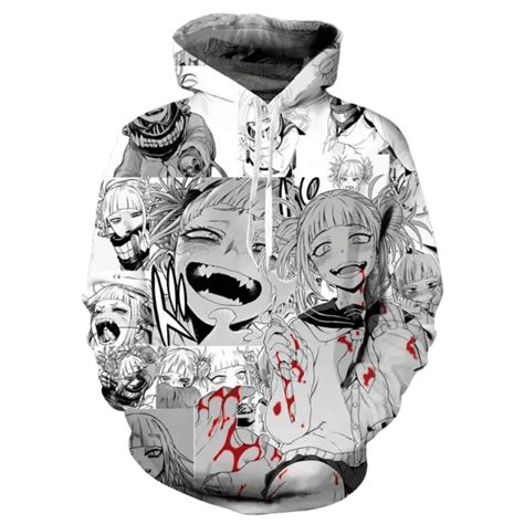 Ahegao Toga Himiko Hentai Manga Hoodie Pullover Jacket Unisex Casual