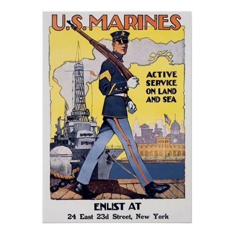 The pieces can be grouped. Vintage US Marines Recruiting Poster | Zazzle.com in 2020 ...