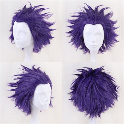 My Hero Academia Hitoshi Shinso 心操 人使 Cosplay Purple Spiky Hairstyle