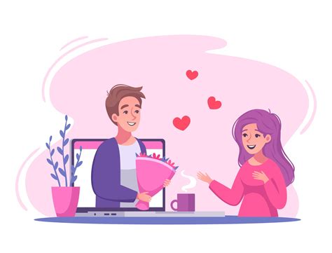 Virtual Relationships Composition By Macrovector On Dribbble