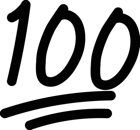 100 Hundred Emoticon Icon On White Background 100 Emoji Score Sticker