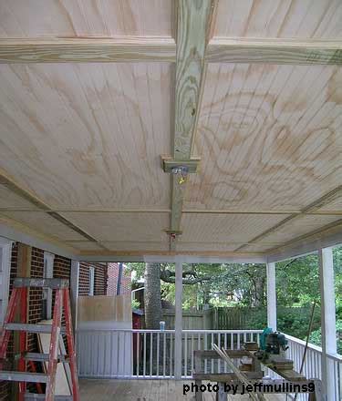 Inexpensive ceiling design, material and paint color ideas for car porch. Porch Ceiling | Beadboard Ceiling | Vinyl Beadboard Porch ...