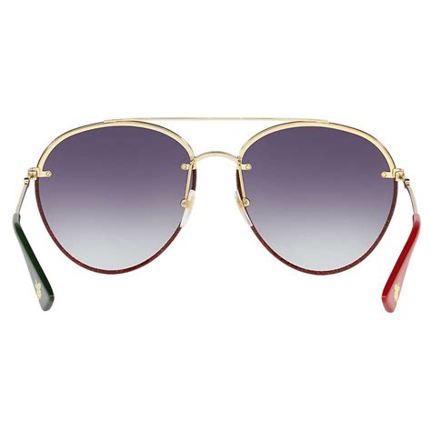 gucci gg0351s women s aviator sunglasses gold purple gradient at john lewis and partners