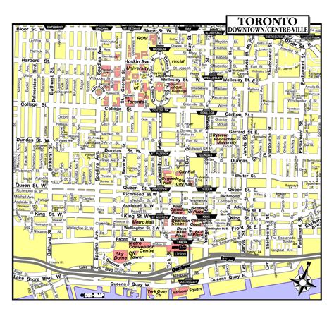 Large Detailed Tourist Map Of Toronto City Downtown Images And Photos Finder