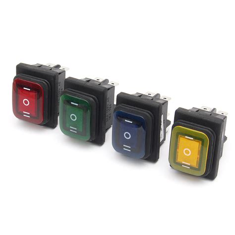 12v 16a 6pin Waterproof Rocker Switch With Lamp Light Momentary Sale