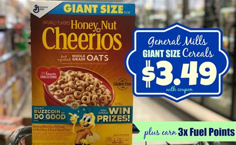 General Mills Giant Size Cereals As Low As 349 Earn 3x Fuel Points