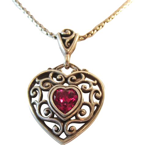 Huge Price Reductions Brighton Heart Necklace Pendant Red From Ninas On Ruby Lane