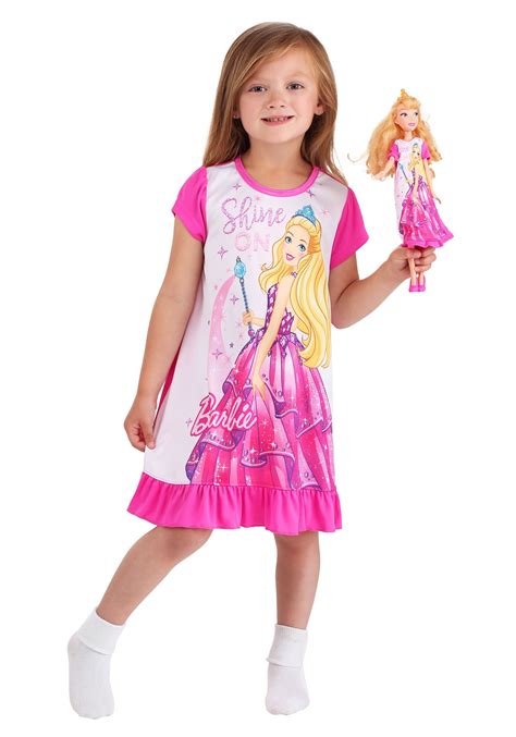 Barbie Barbie Toddler Shine On Dorm Nightgown With 18 Doll Gown