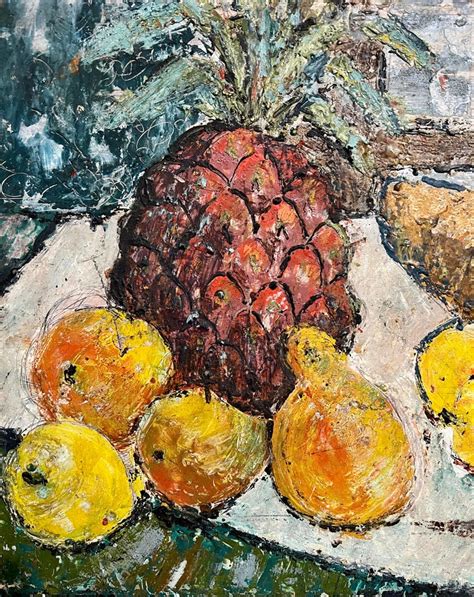 Enid Munroe Enid Munroe Mid Century Modernist Oil Painting Still Life