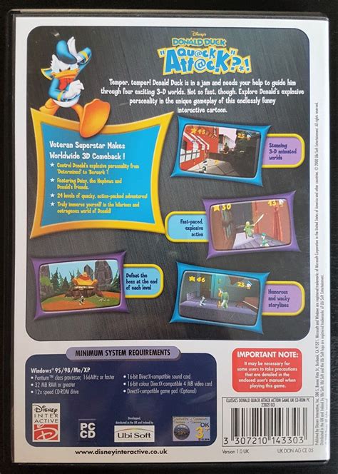 Donald Duck Quack Attack Disney Classics Game Pc Cd Rom Rare Qu