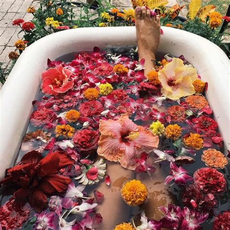Extra Blooms Thrown Right In Flower Bath Relaxing Bath Flowers
