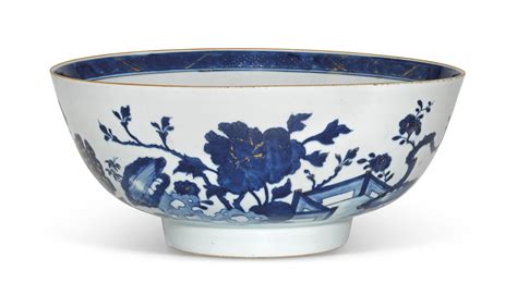 A Large Chinese Blue And White Bowl