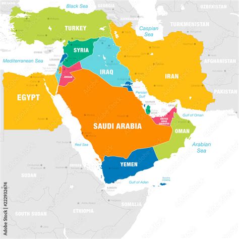 Middle East Map Vector