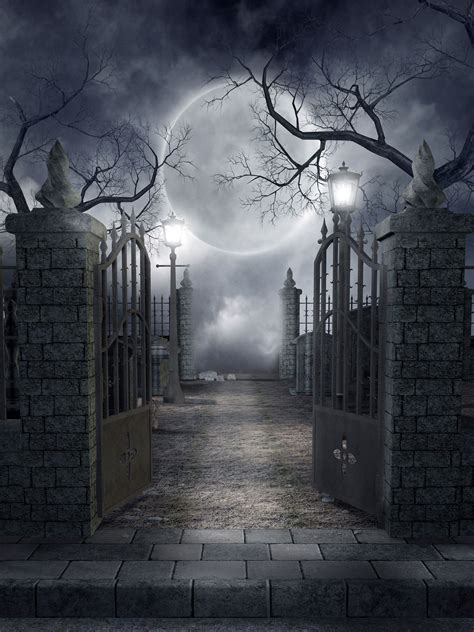 2021 halloween night moon gothic graveyard vinyl photography backdrops dead tree photo booth