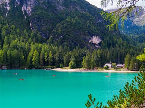 Lac Braies Dolomites Italie Photo Stock Image Du Alpestre Nature