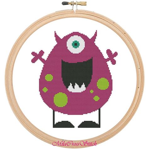 Windows, mac, linux silhouette and cricut compatible. Cross Stitch Pattern #monster #monstercrossstitch # ...