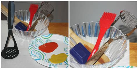 Kitchen Utensil Preschool Painting Activity Little Bins For Little Hands