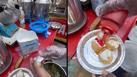‘matlab Kuch Bhi Viral Video Of Pani Puri With Ice Cream Triggers