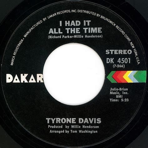 Tyrone Davis I Had It All The Time You Wouldnt Believe 1972