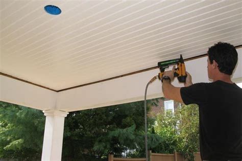 Installing vinyl siding can help to reduce the amount of maintenance you have to do to the outside of your house. On the Porch: Installing a Beadboard Ceiling (VIDEO) | HuffPost
