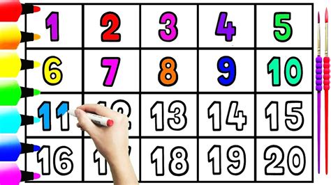 How To Count 1 To 20 Chart Learning Number 1234 Counting For Kids And
