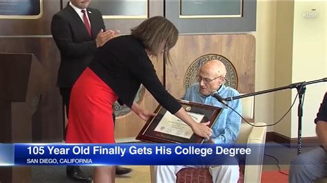 105 Year Old California Man Receives Diploma From San Diego State University Abc7 Los Angeles