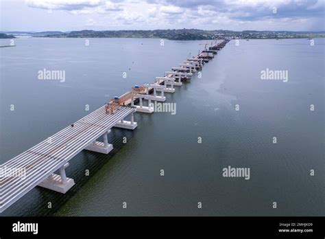 Magufuli Bridge Building Progress Kigongobusisi Mwanza Gulf Crossing