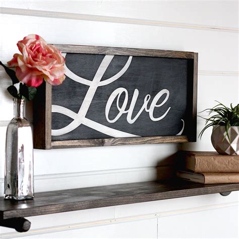 Love Sign Modern Farmhouse Wall Decor Wooden Signs Rustic