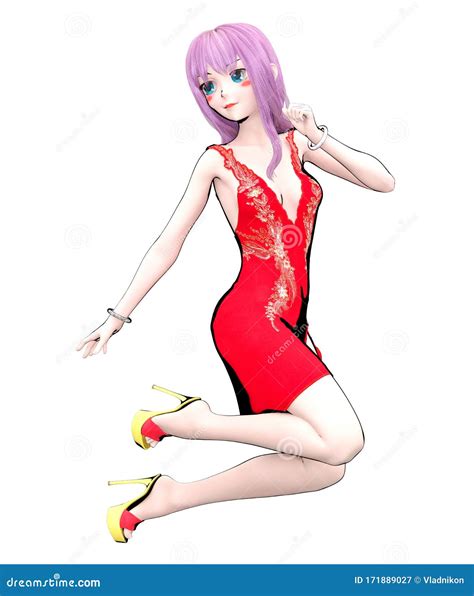 3d Japanese Anime Girl Stock Illustration Illustration Of Body 171889027
