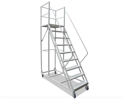 Multi Functional Rolling Warehouse Ladders On Wheels Rolling Step
