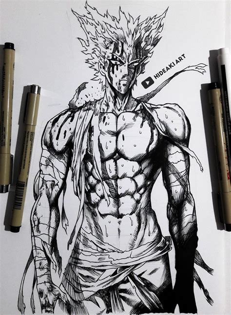 Cyborg doodle art drawing art sketches sketches one punch man hero cool drawings zelda characters art. Hideaki Art on Twitter: "My drawing of Garou from One ...