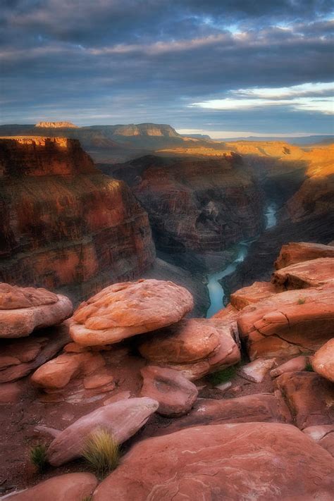 First Light From Remote Toroweap Overlook Along The North Rim With The