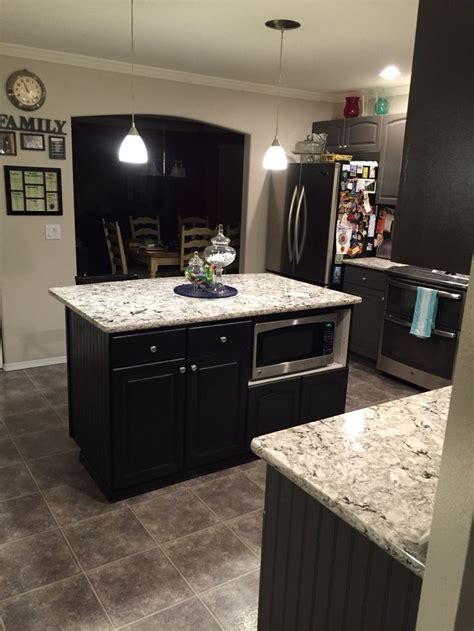 There are a number of height options for a kitchen island. We relocated the microwave into the island | Home decor ...