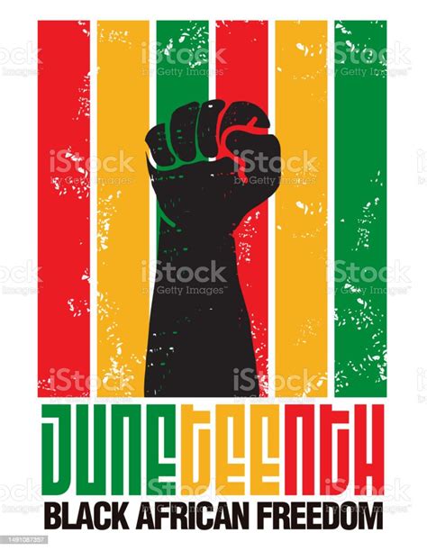 Poster Verticale Juneteenth Freedom Day Celebration Con Pugno Alzato