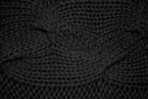 Black Cable Knit Pattern Texture Picture Free Photograph