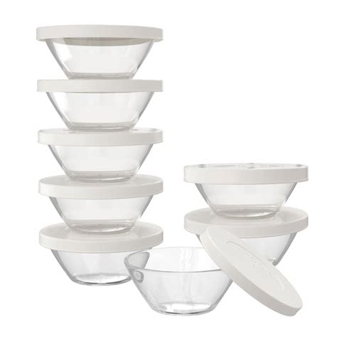 Mini Glass Prep Bowls With Lids 725 Oz Set Of 8 Kook