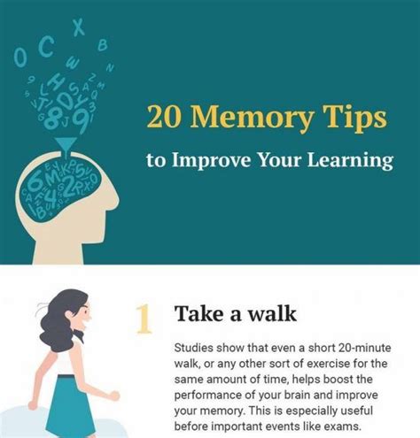 20 Memory Tips To Improve Your Learning Infographic Elearning