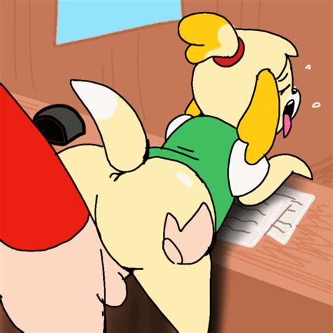 Rule 34 Animal Crossing Animated Canine Desk From Behind