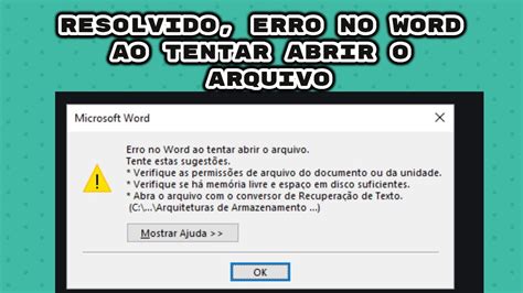 Resolvido Erro No Word Ao Tentar Abrir Arquivo Windows E Hot Sex Picture