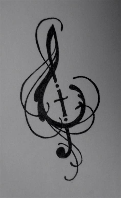 One of the most beautiful designs i have ever seen is a wooden cross with music notes whimsically surrounding it as if an invisible wind was blowing them. Christian music tattoo design | Music tattoos, Music notes ...
