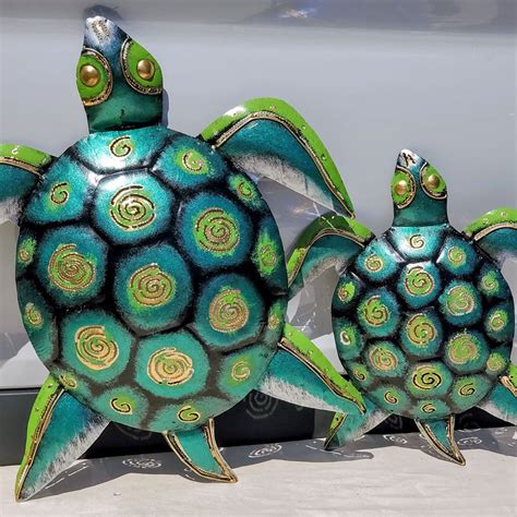 Set Of 2 Metal Turtle ⋆ Hawaii T And Craft