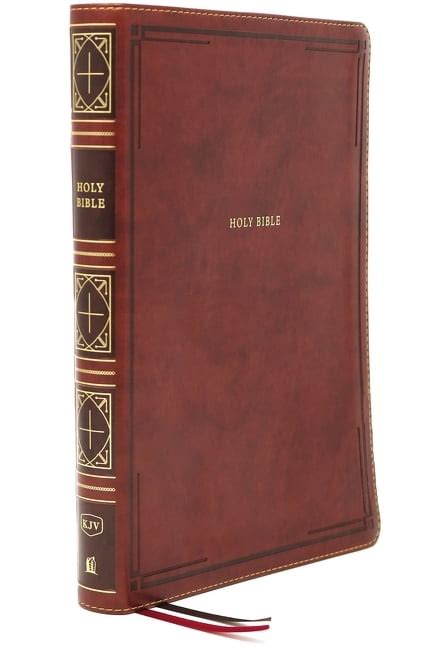 Kjv Thinline Bible Giant Print Leathersoft Brown Thumb Indexed