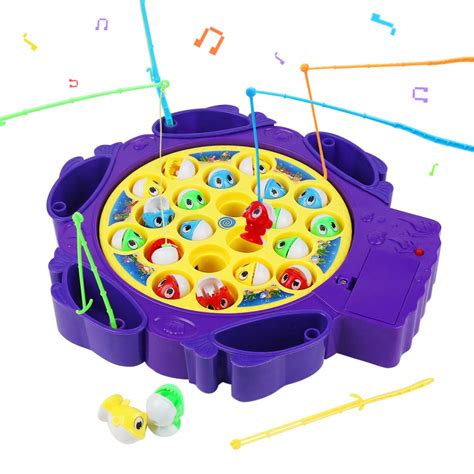 Symiu Fishing Game Fish Toy Musical Board Game With 6 Fishing Rods