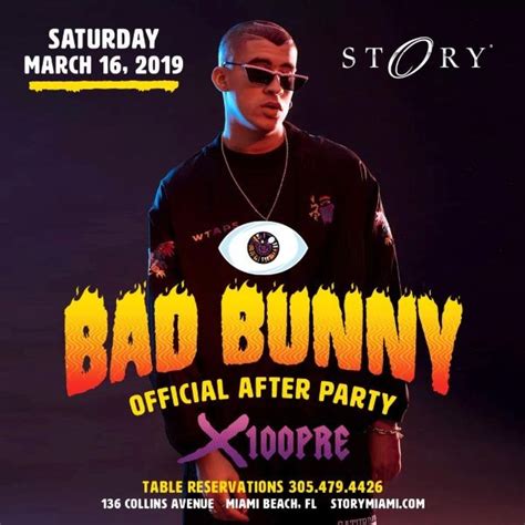 Official X100 Pre After Party Bad Bunny Live At Story Nightclub