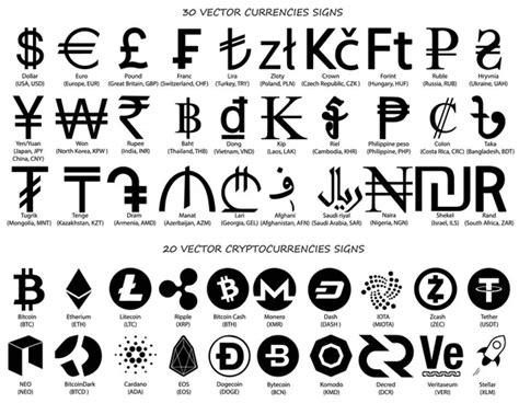 Currency Vector Icon Set Isolated White Background Collection Currency