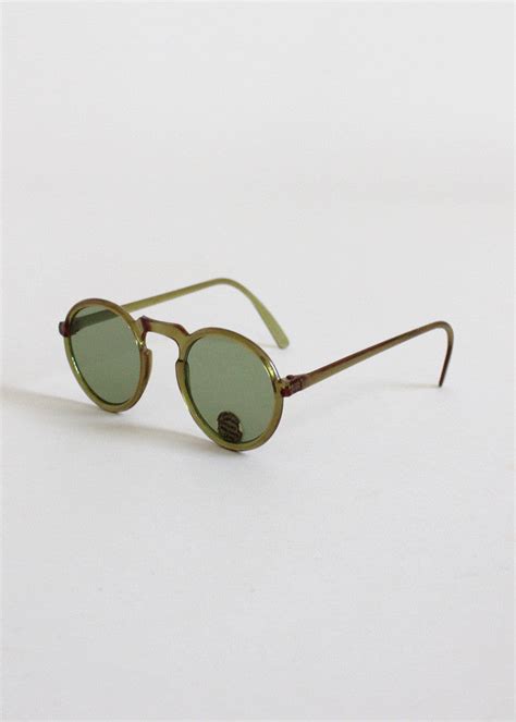vintage 1940s green round sunglasses raleigh vintage