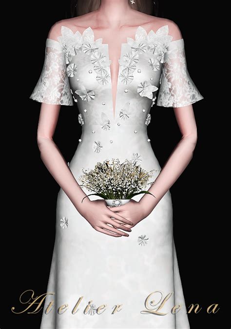 Atelier Lena Floral Slim Dress Atelier Lena On Patreon Sims 4