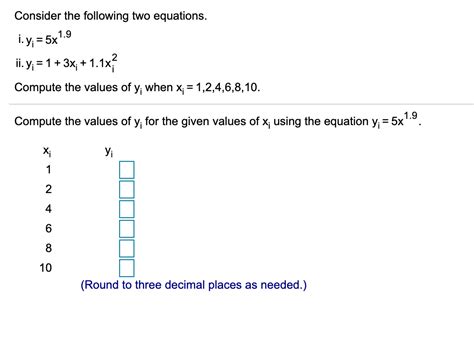 solved consider the following two equations 1 y 5x1 9 ii