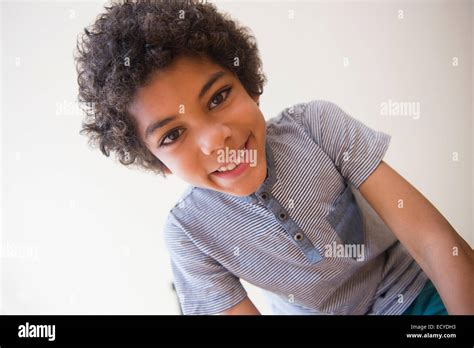 Mixed Race Boy Smiling Stock Photo Alamy